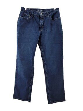 Riders by Lee Jeans Women's 14 Blue Stretch Indigo Straight 5 Pocket Heavy Denim